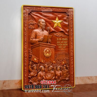 Tranh bác Hồ bác Giáp tranh Vĩ Nhân Quốc Khánh treo tường UT2844