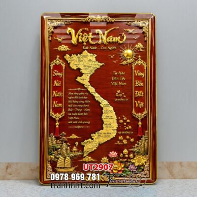 Tranh bản đồ Việt Nam 34 tỉnh thành treo tường UT2907