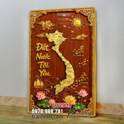 Tranh bản đồ Việt Nam 34 tỉnh thành treo tường UT2909