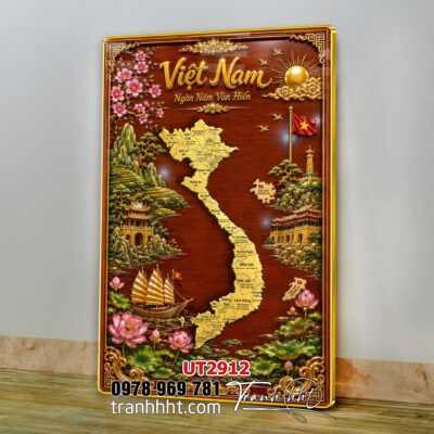 Tranh bản đồ Việt Nam 34 tỉnh thành treo tường UT2912