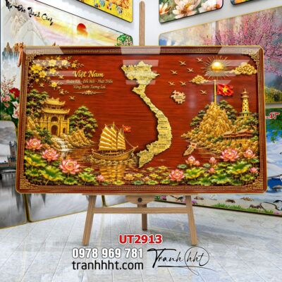 Tranh bản đồ Việt Nam 34 tỉnh thành treo tường UT2913