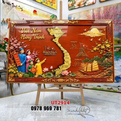Tranh bản đồ Việt Nam 34 tỉnh thành treo tường UT2914