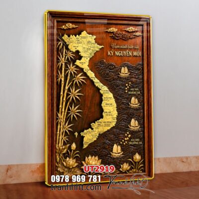 Tranh bản đồ Việt Nam 34 tỉnh thành treo tường UT2919