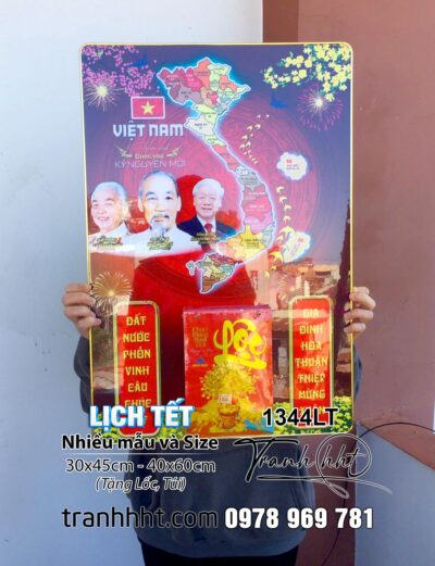 Tranh Lịch bản đồ việt nam, Lịch Tết bản đồ 34 tỉnh1344LT