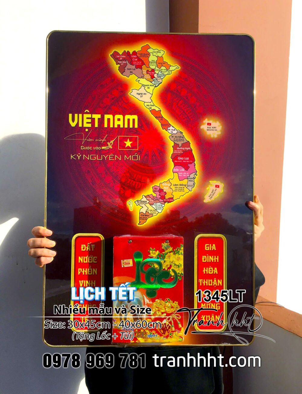 Tranh Lịch bản đồ việt nam, Lịch Tết bản đồ 34 tỉnh, Lịch Lốc bản đồ Việt Nam, Bloc Lịch Tết 2026 treo tường, Đốc Lịch Tết, Lịch bloc 1345LT