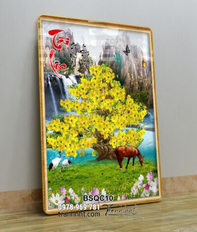 Tranh Bonsai Tết BSQC10