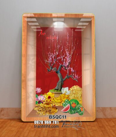 Tranh Bonsai Tết BSQC11