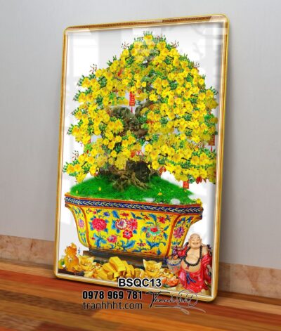 Tranh Bonsai Tết BSQC13