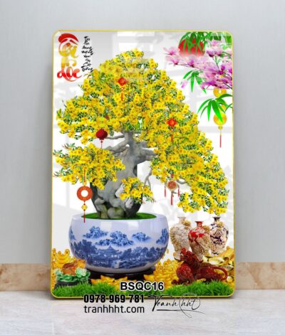 Tranh Bonsai Tết BSQC16