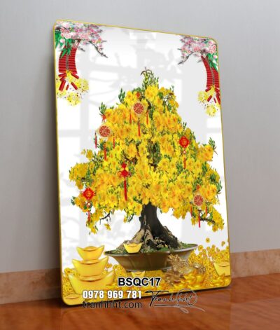 Tranh Bonsai Tết BSQC17