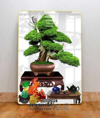 Tranh Bonsai Tết BSQC24