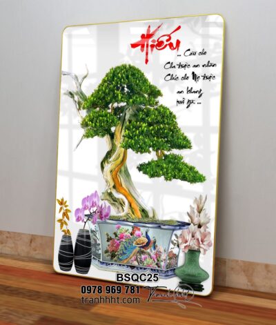 Tranh Bonsai Tết BSQC25