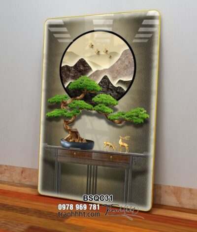 Tranh Bonsai Tết BSQC31