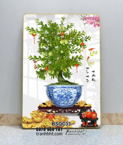 Tranh Bonsai Tết BSQC33