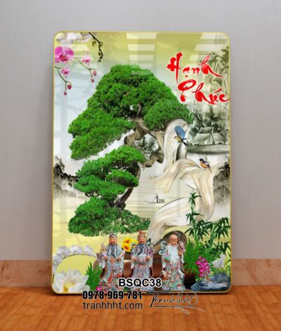 Tranh Bonsai Tết BSQC38