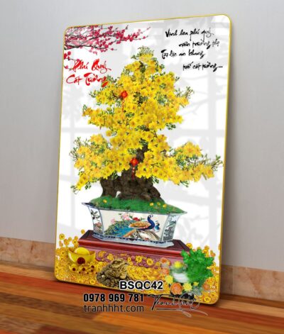 Tranh Bonsai Tết BSQC42
