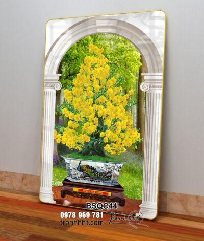 Tranh Bonsai Tết BSQC44