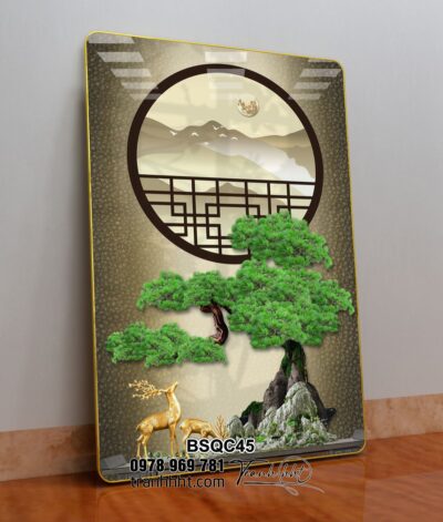 Tranh Bonsai Tết BSQC45