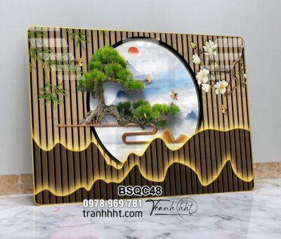 Tranh Bonsai Tết BSQC48