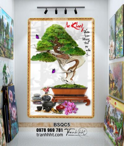 Tranh Bonsai Tết BSQC5