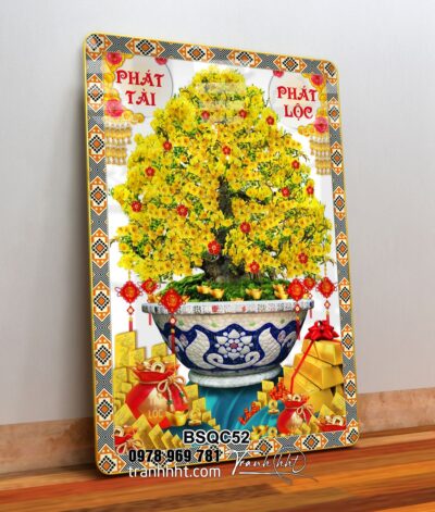 Tranh Bonsai Tết BSQC52
