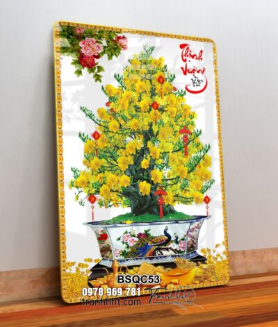 Tranh Bonsai Tết BSQC53