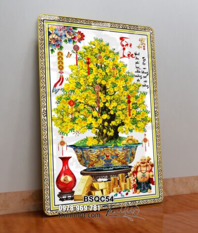 Tranh Bonsai Tết BSQC54