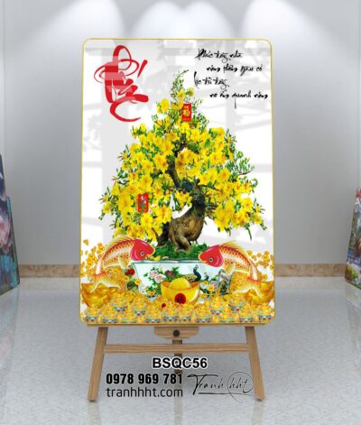 Tranh Bonsai Tết BSQC56