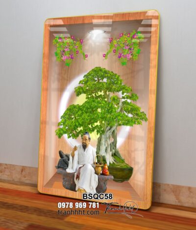 Tranh Bonsai Tết BSQC58