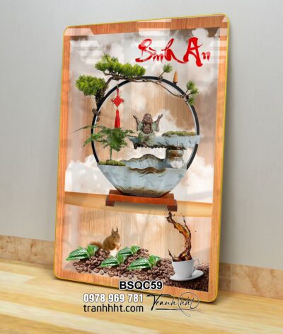 Tranh Bonsai Tết BSQC59