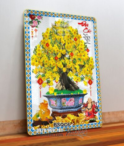 Tranh Bonsai Tết BSQC6