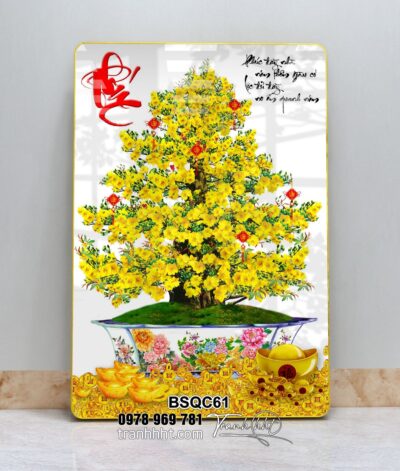Tranh Bonsai Tết BSQC61