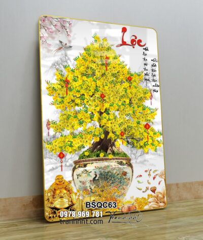 Tranh Bonsai Tết BSQC63