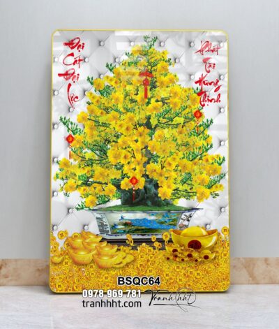 Tranh Bonsai Tết BSQC64