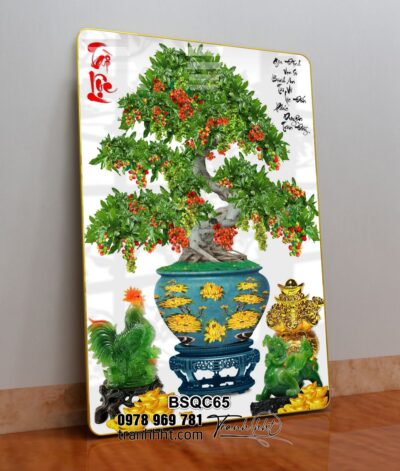 Tranh Bonsai Tết BSQC65