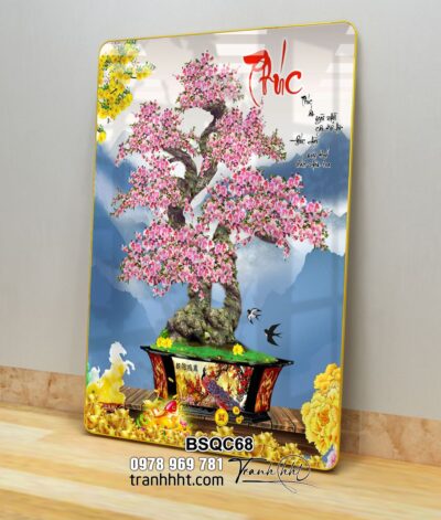Tranh Bonsai Tết BSQC68