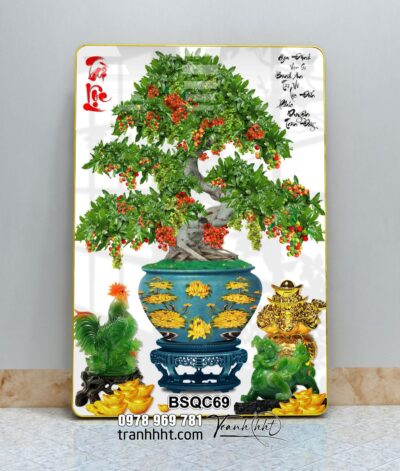 Tranh Bonsai Tết BSQC69