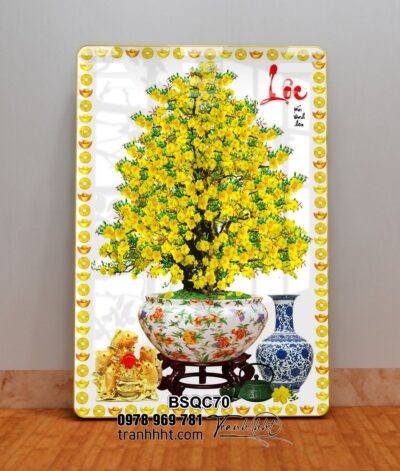 Tranh Bonsai Tết BSQC70