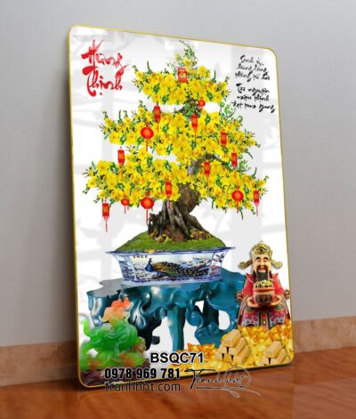 Tranh Bonsai Tết BSQC71