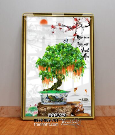 Tranh Bonsai Tết BSQC73