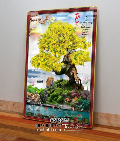 Tranh Bonsai Tết BSQC74