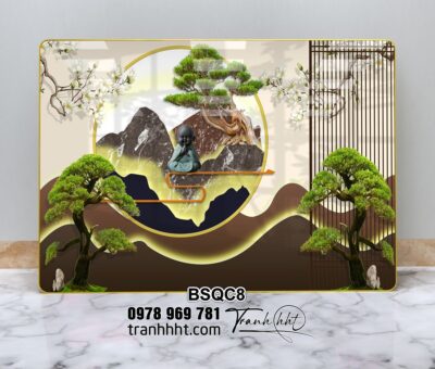 Tranh Bonsai Tết BSQC8