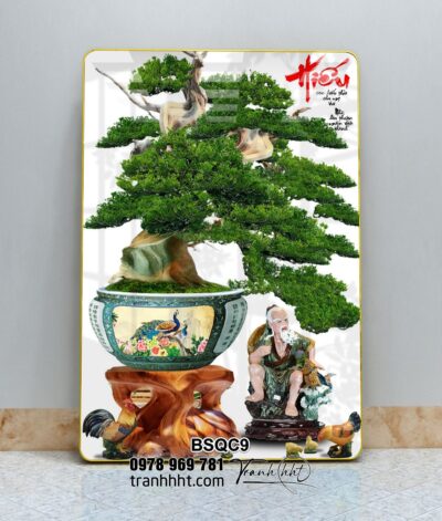 Tranh Bonsai Tết BSQC9