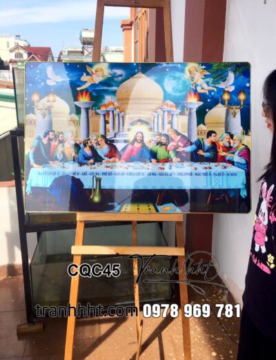 Tranh Công Giáo đức mẹ Maria, tranh chúa Giê su bữa tiệc ly tráng gương treo tường CQC45