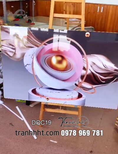 Tranh Decor hiện đại tối giản sang trọng tráng gương treo tường DQC19