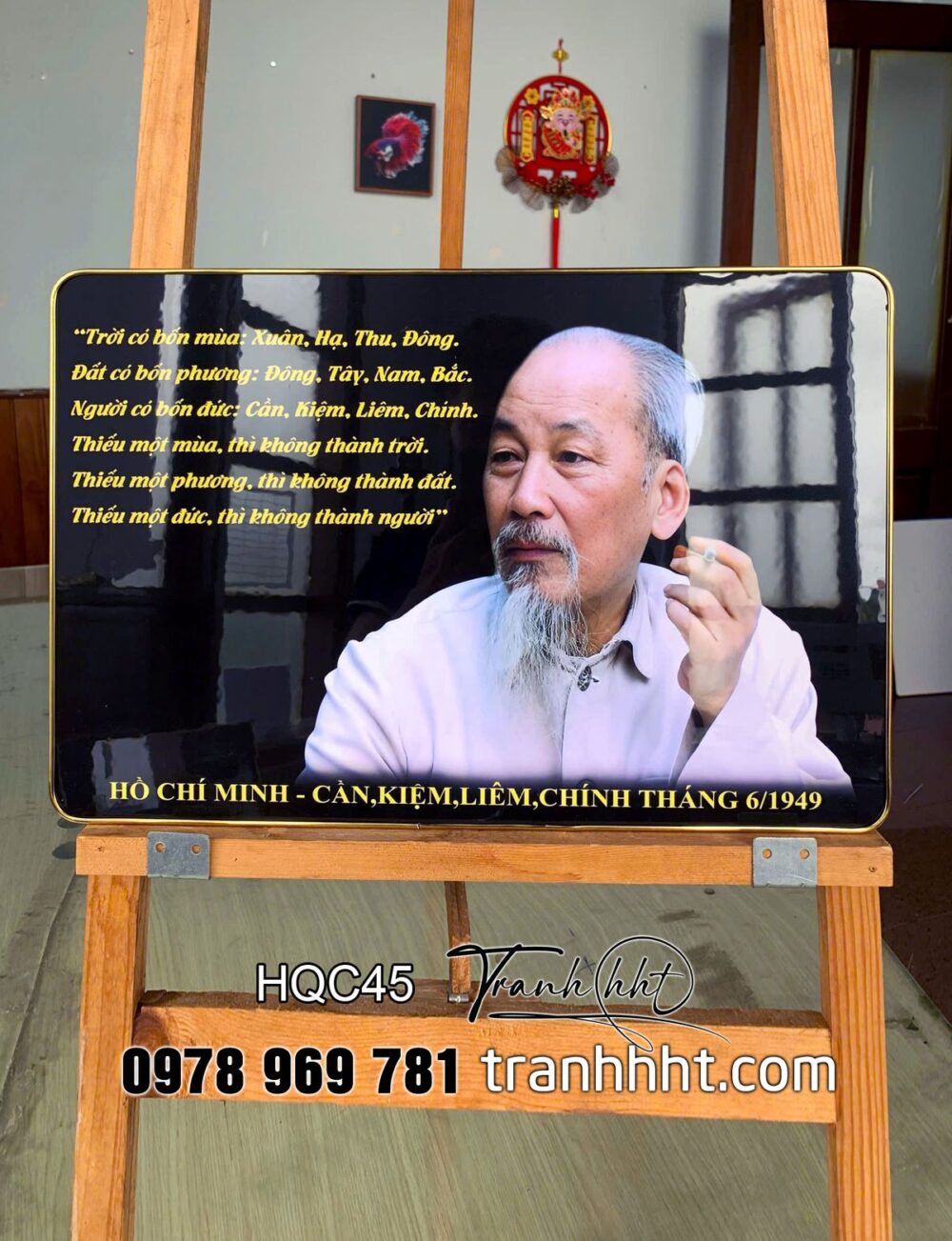 Ảnh bác Hồ, Tranh bác Hồ treo tường, tranh Chủ Tịch Hồ Chí Minh làm theo lời Bác tráng gương HQC45