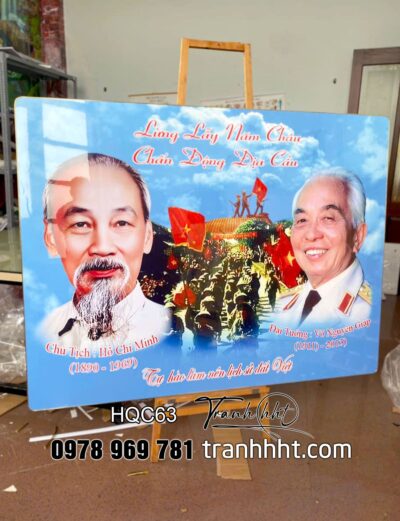 Ảnh bác Hồ treo tường, Hình bác Hồ, Tranh treo tường Bác Hồ, Bác Giáp đồng bào cả nước HQC63