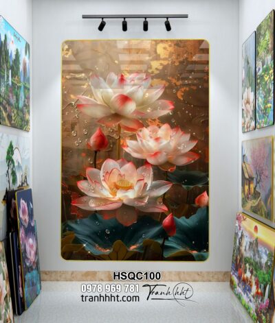 Tranh Hoa Sen Cá Chép HSQC100