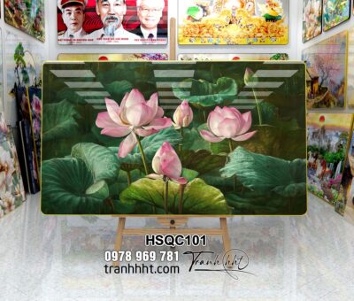 Tranh Hoa Sen Cá Chép HSQC101