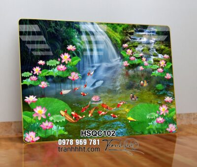 Tranh Hoa Sen Cá Chép HSQC102